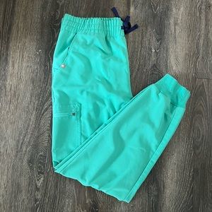 Size large high waist surgical green scrub bottoms